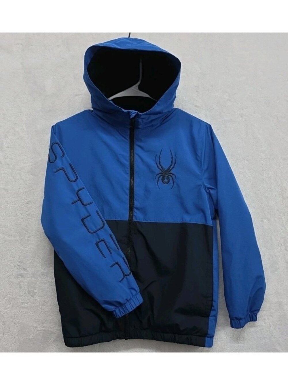 Spyder Optic Fleece Lined Windbreaker Jacket Colorblock Youth M 10/12 Embroidery